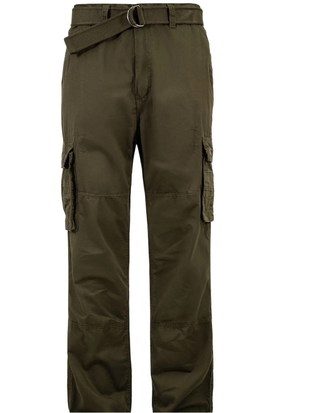 XRAY Men's Olive Cargo Pants with Belt - Classic Utility Style